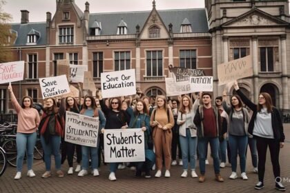 universities protest in Maastricht against Dutch education cuts