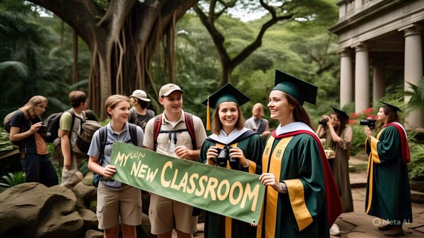 Students exploring Study Abroad and Scholarship Opportunities at Texas State University’s Education Abroad Fair.