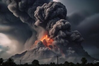 Indonesia declares highest alert level after major volcano eruption at Mount Lewotobi Laki-Laki with a huge ash cloud rising above the crater